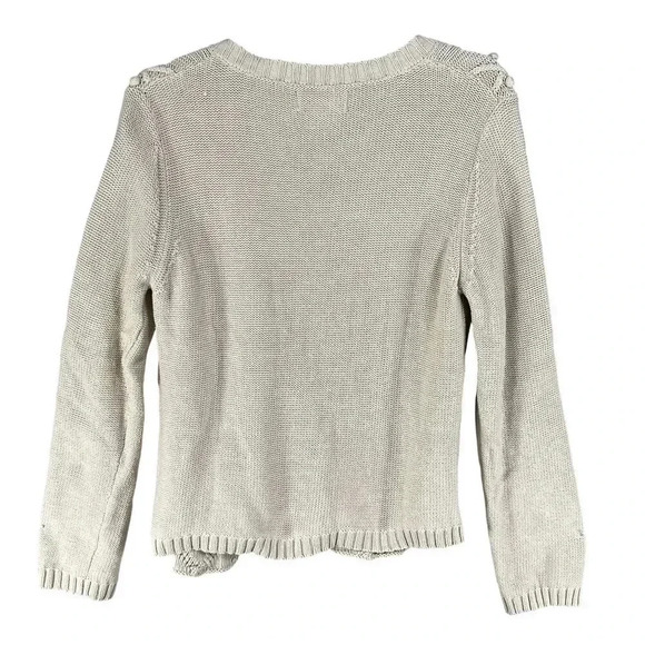 Soft Surroundings Womens M Cable Knit Sweater Bobble Accents Asym Art To Wear - Picture 3 of 15